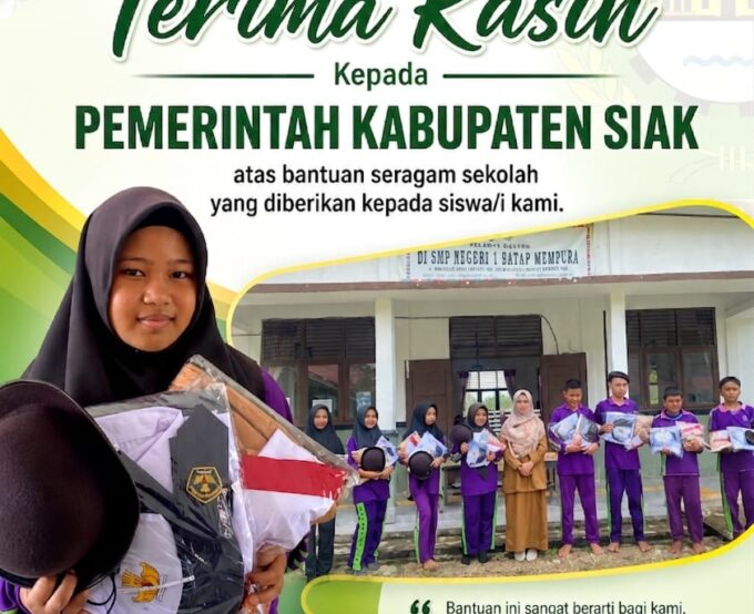 SMP Negeri 3 Mempura Bagikan Bantuan Seragam Sekolah dari Pemerintah Kabupaten Siak